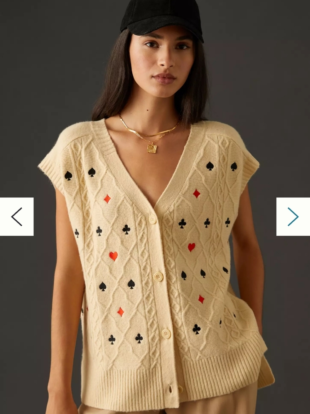 Maeve Ace of Spades Sweater Vest